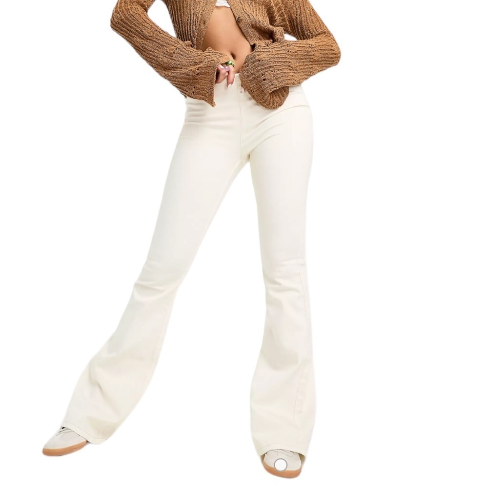 Free People Penny Pull On Flare Jeans in Ivory